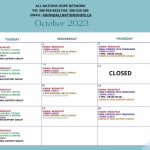 ANHN Calendar for October 2023