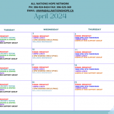 ANHN Calendar for April 2024