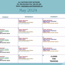 ANHN Calendar for May 2024